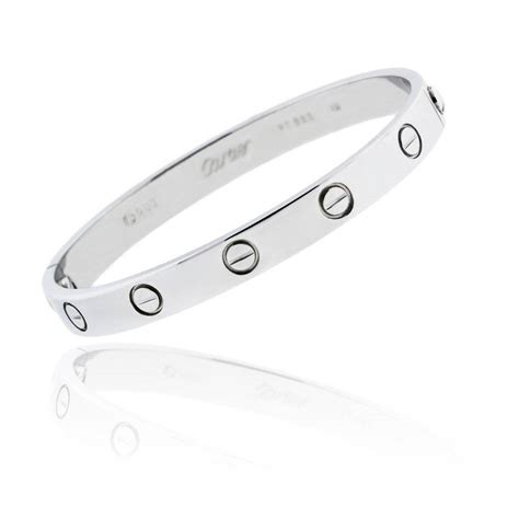 cartier bangle silver|cartier bangle with diamonds.